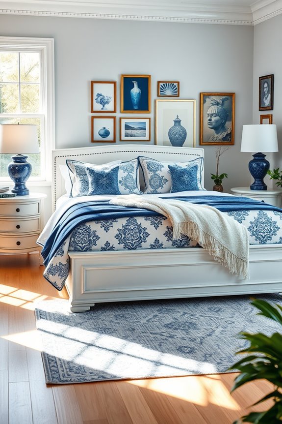 eclectic blue and white