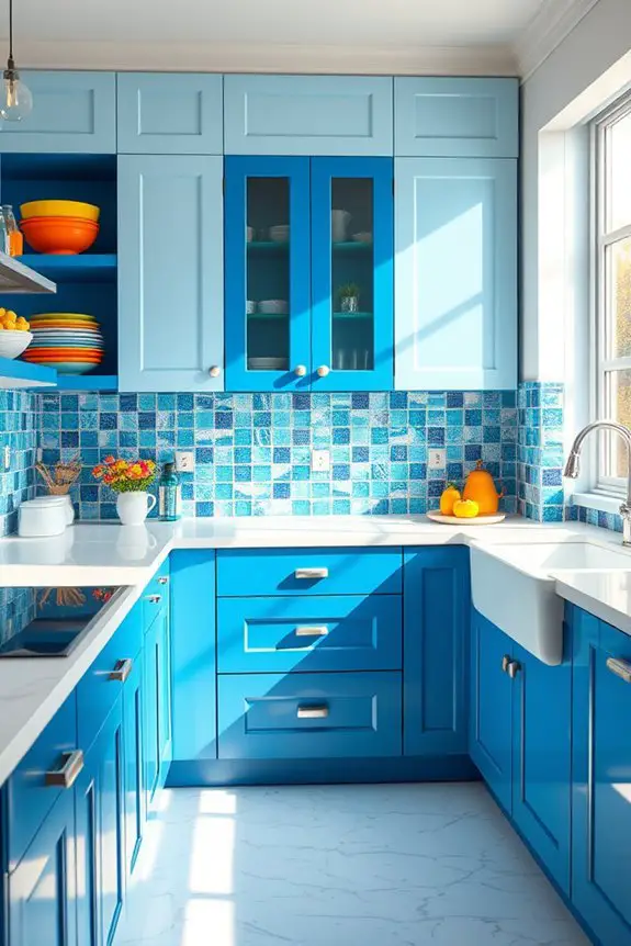 eclectic blue kitchen design