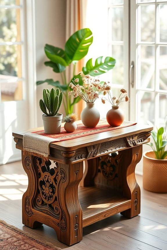 eclectic bohemian corner table