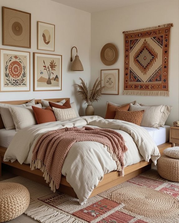 eclectic boho gallery wall