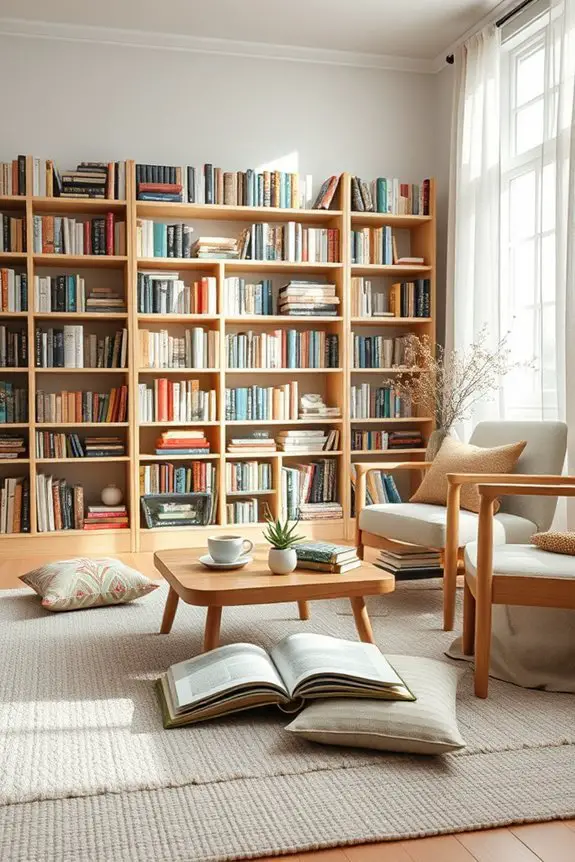 eclectic book collection styling