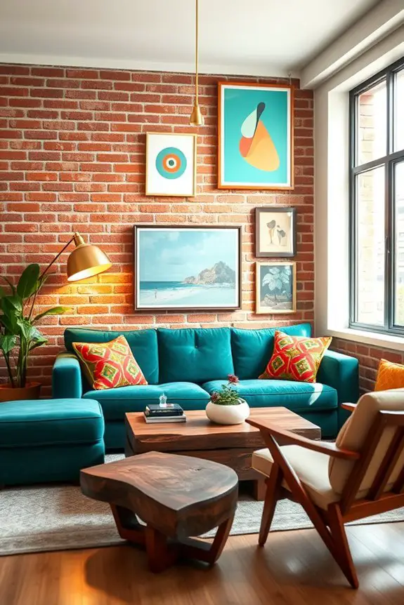 eclectic brick style decor