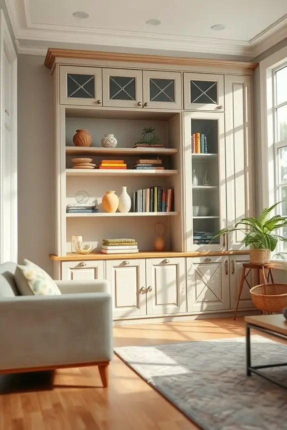 eclectic built in storage solutions