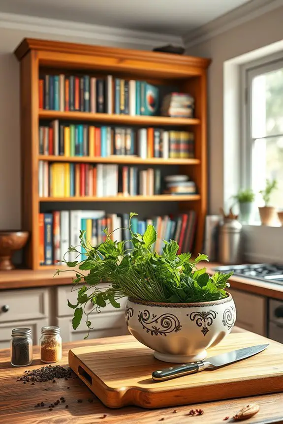 eclectic cookbook display ideas
