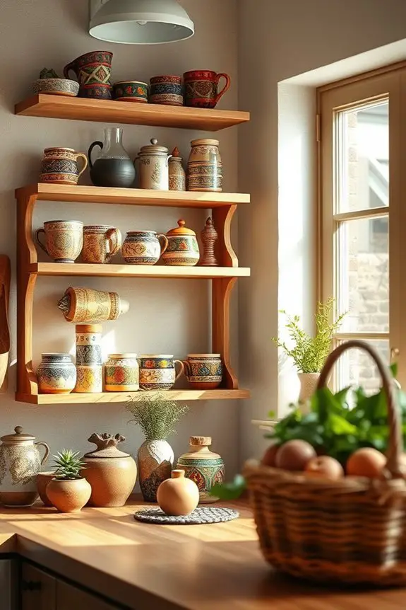 eclectic display of collectibles