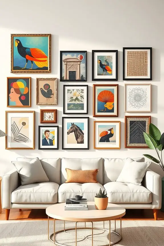 eclectic gallery wall creation