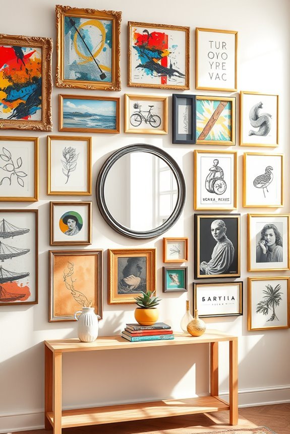 eclectic gallery wall design