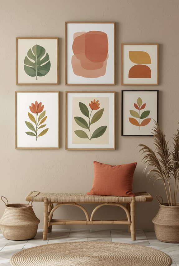 eclectic layered gallery wall