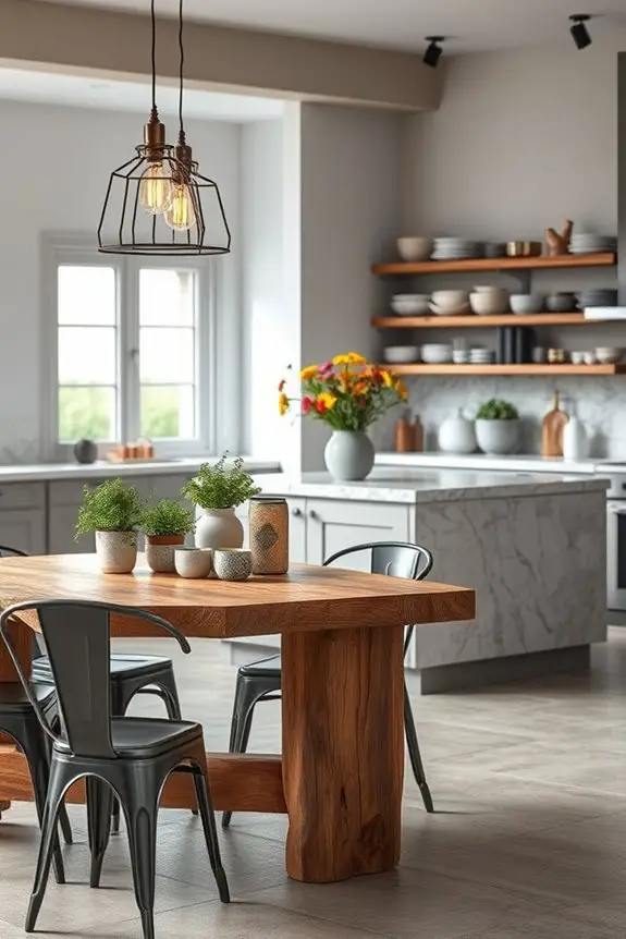 eclectic mixed material furniture
