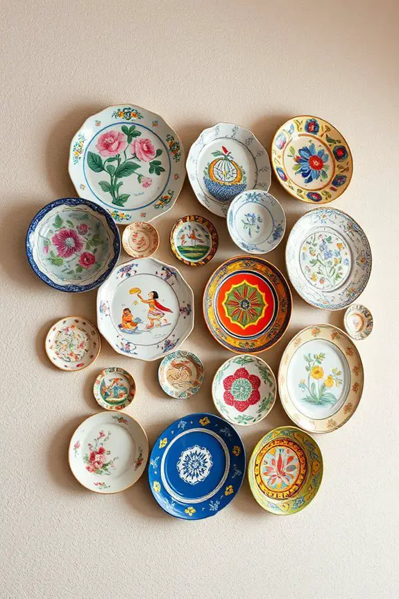 eclectic plate wall decor