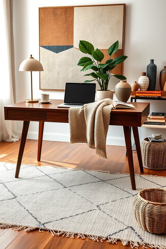 eclectic textures enhance workspace