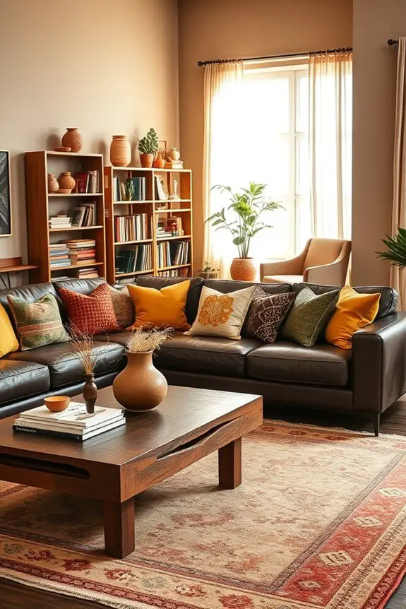 eclectic warm brown decor