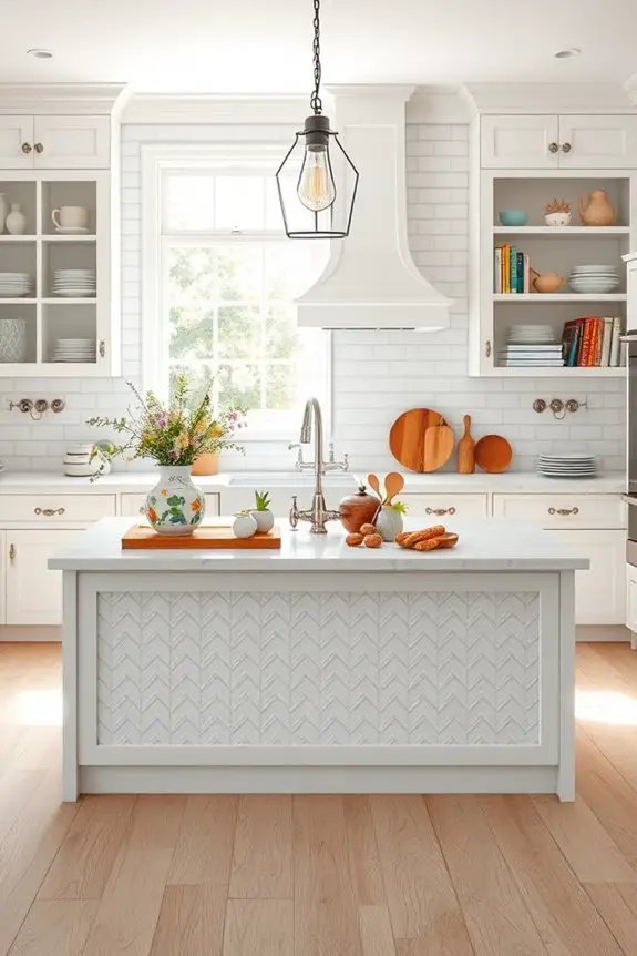 eclectic white kitchen decor