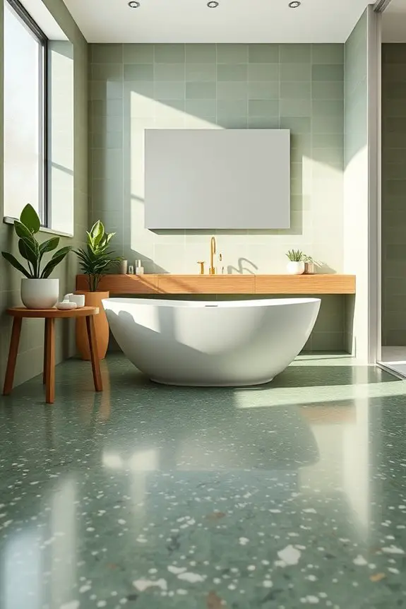 eco friendly earthy green terrazzo