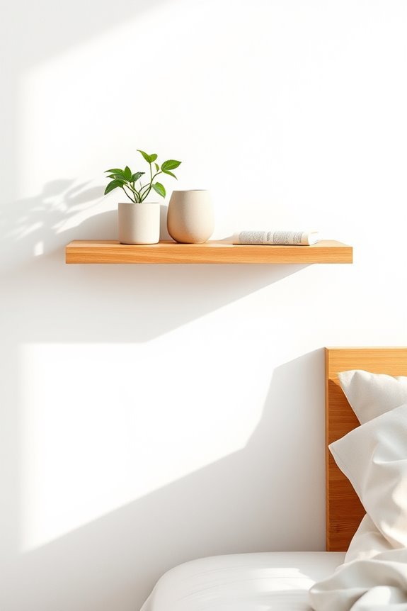 eco friendly minimalist bamboo shelf