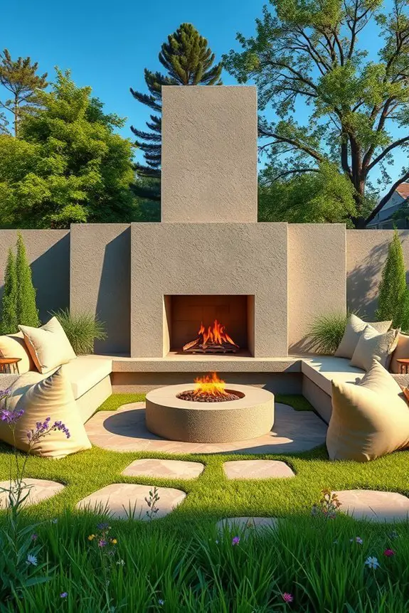 eco friendly outdoor fireplace design