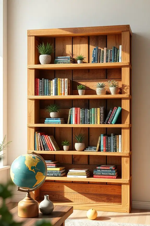 eco friendly pallet wood bookshelf