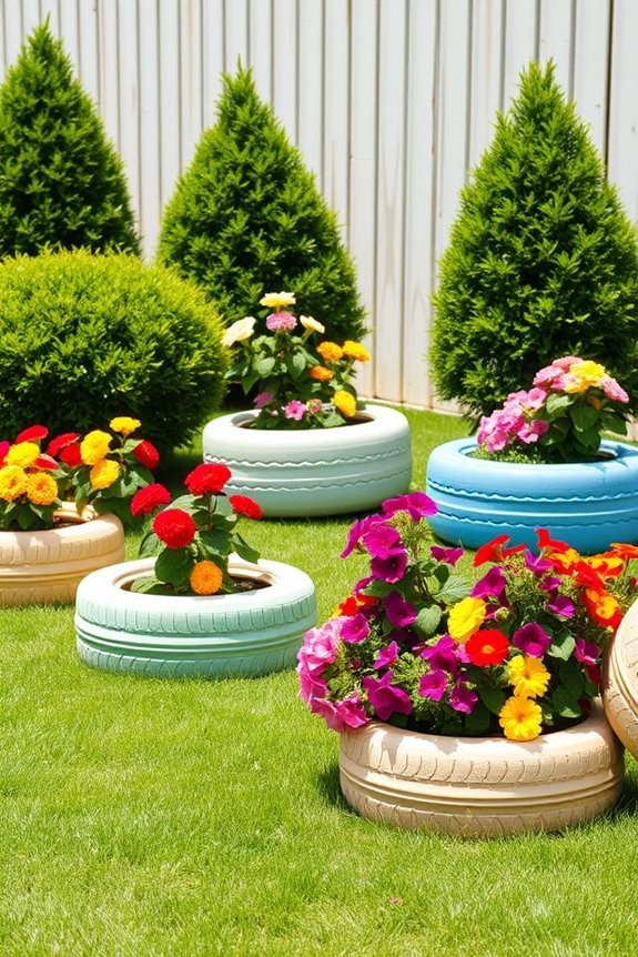 eco friendly tire flower planters