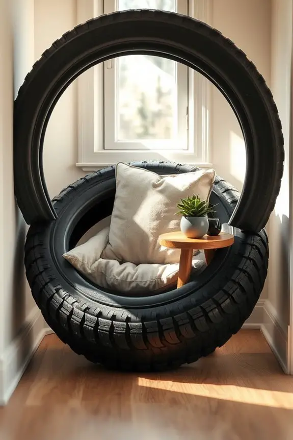 eco friendly upcycled tire chair