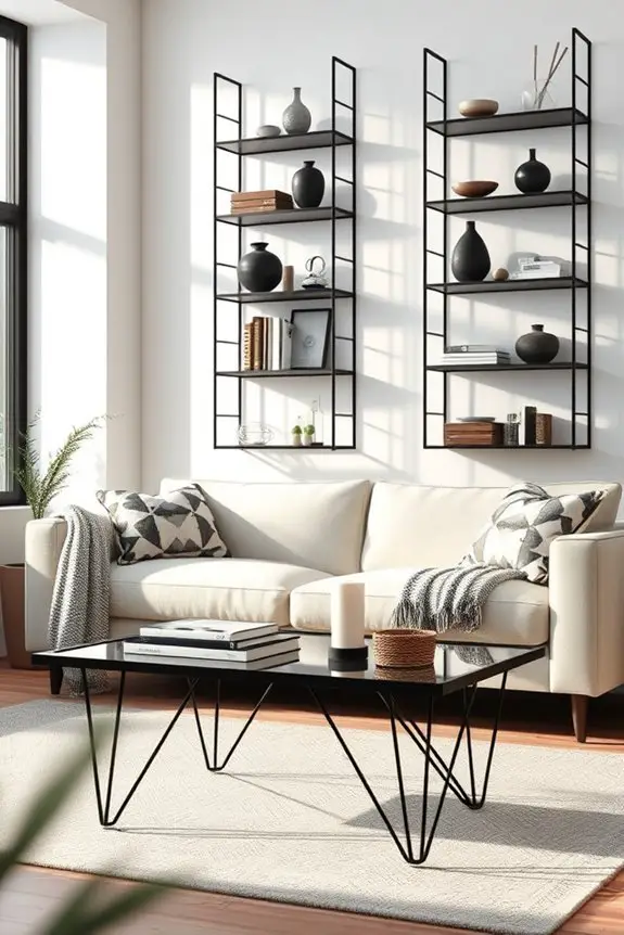 edgy black wire shelves