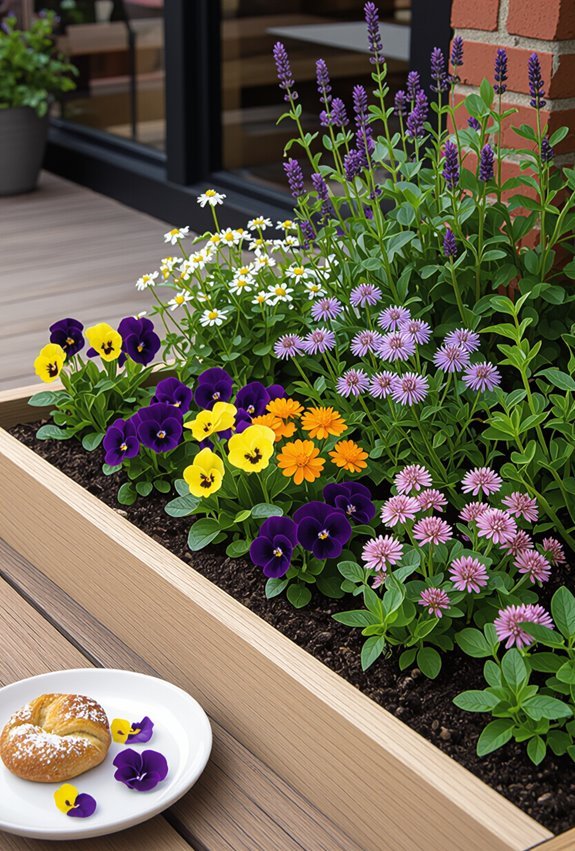 edible flower garnish border