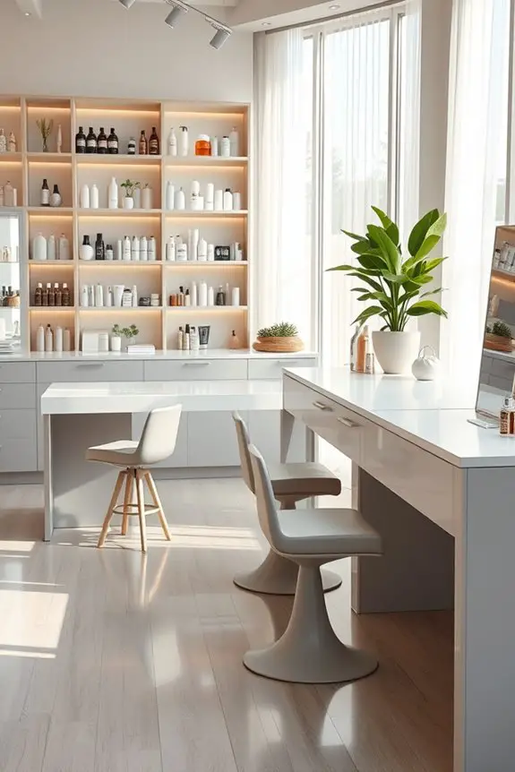efficient and ergonomic beauty stations