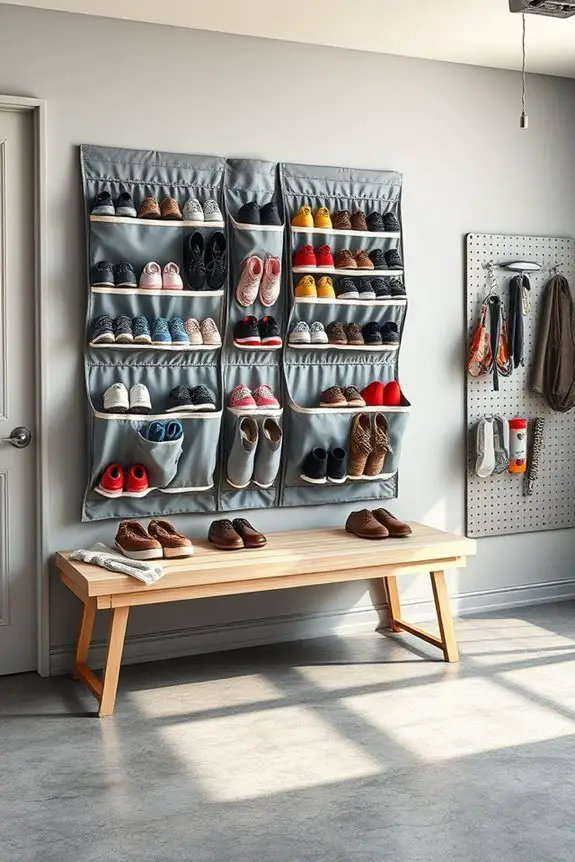 efficient garage shoe storage