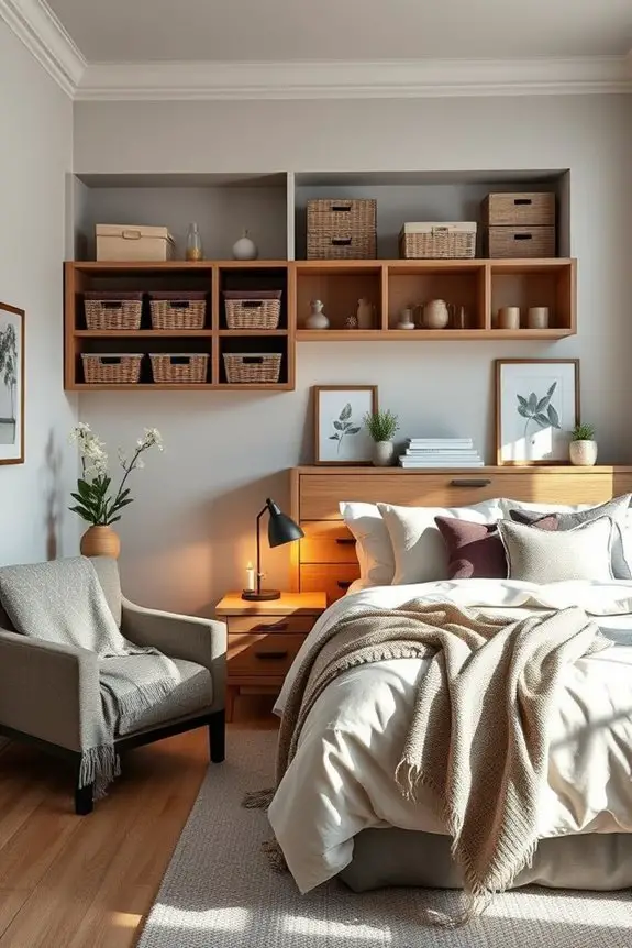 efficient guest bedroom storage