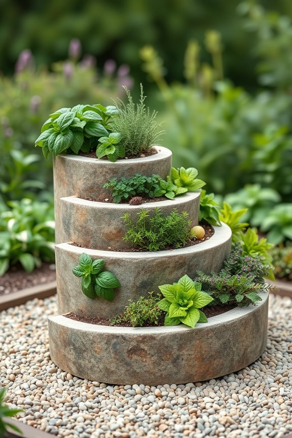 efficient herb garden spiral