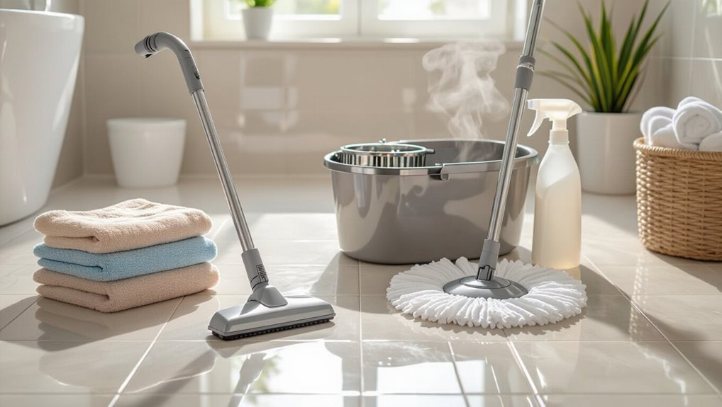 How to Clean Bathroom Tile Floors and Grout Without Scrubbing for Hours