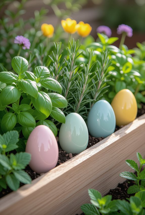 egg shaped herb garden labels