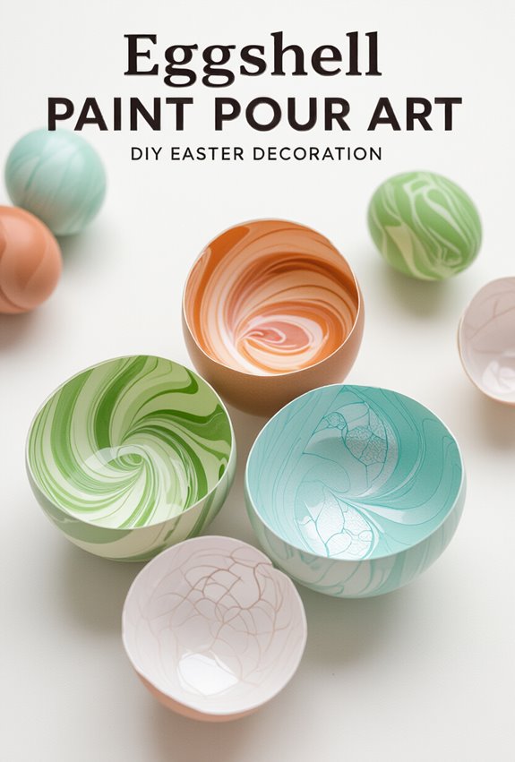 eggshell paint pouring art