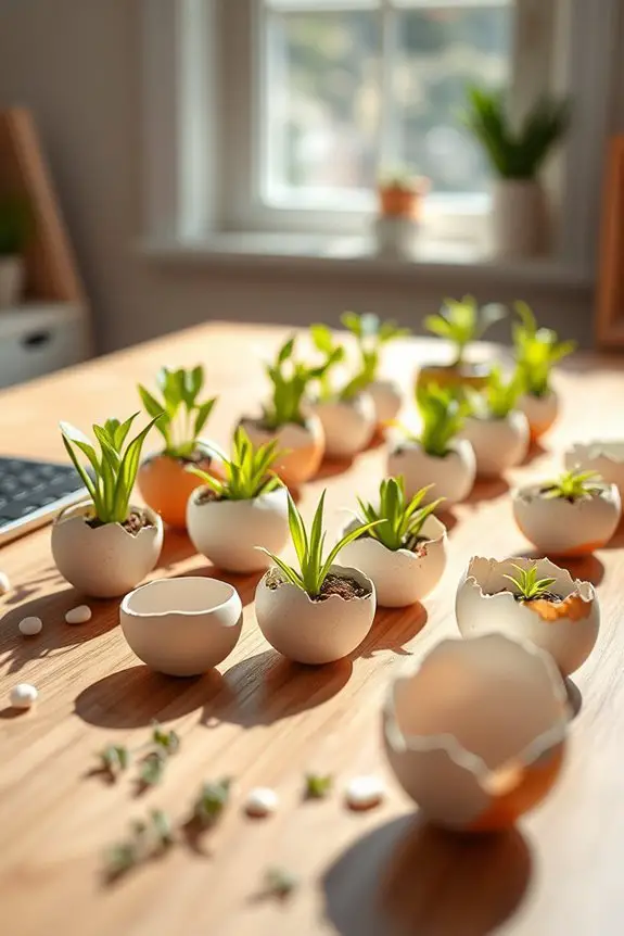 eggshell planters for easter