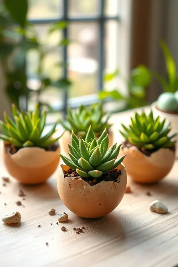 eggshell succulent planter tutorial
