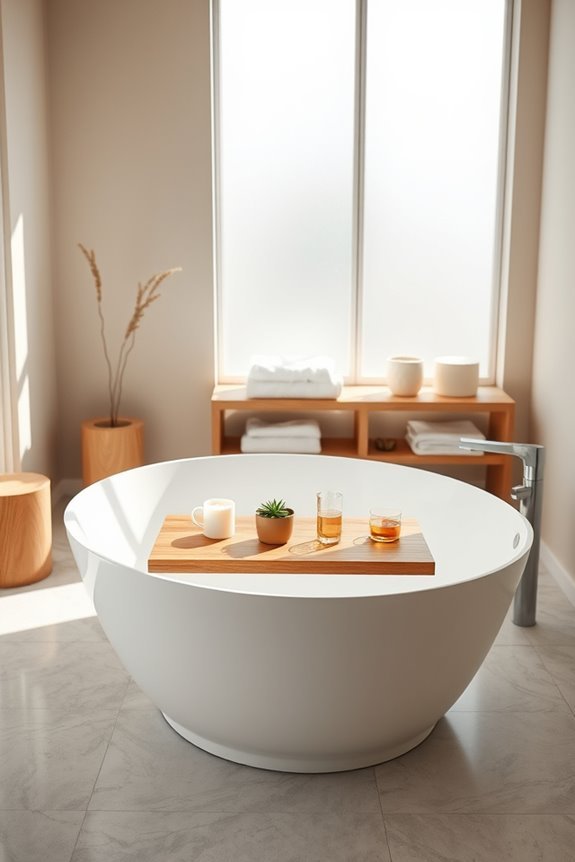 elegant and functional bathtub trays