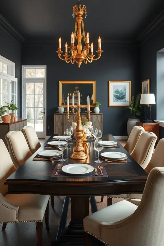 elegant antique gold accents