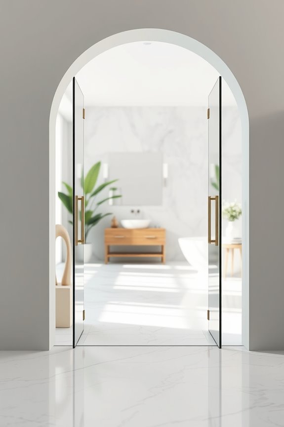 elegant arched glass doorways