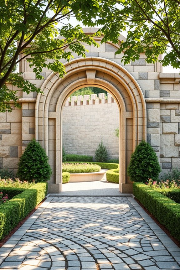 elegant arched stone entrances