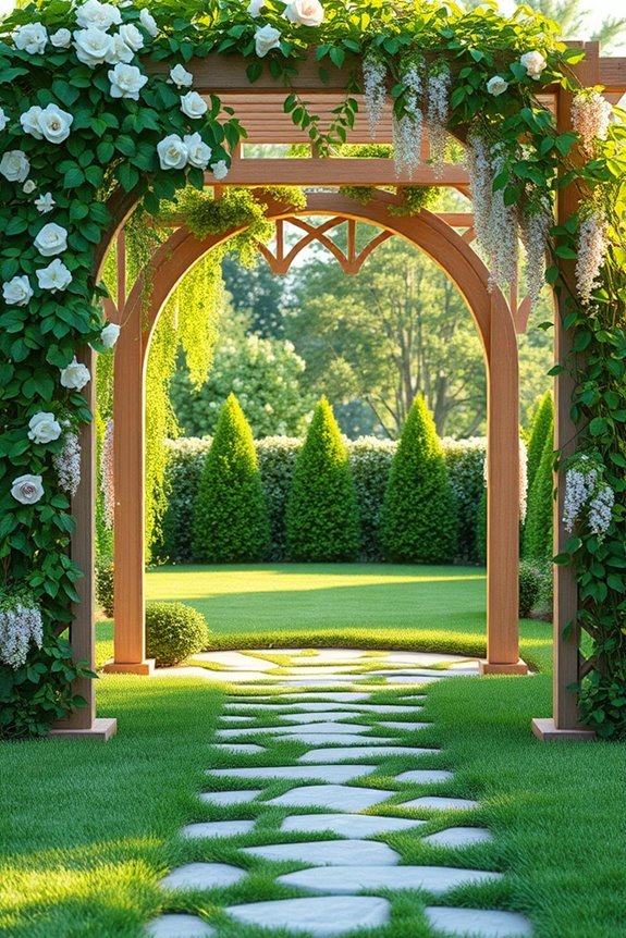 elegant arched trellis entrance