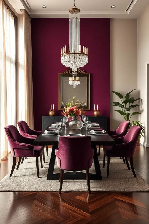 elegant aubergine dining decor