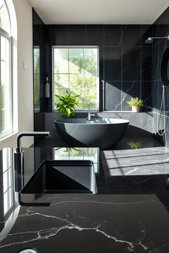 elegant bathroom surface choice