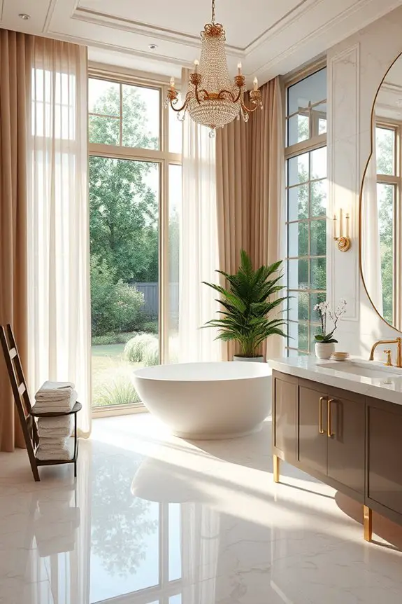 elegant bathroom window treatments