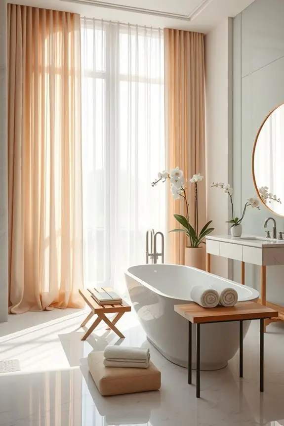 elegant bathroom window treatments