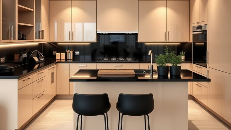elegant beige and black kitchens
