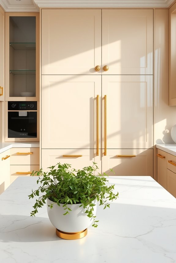 elegant beige cabinets shine
