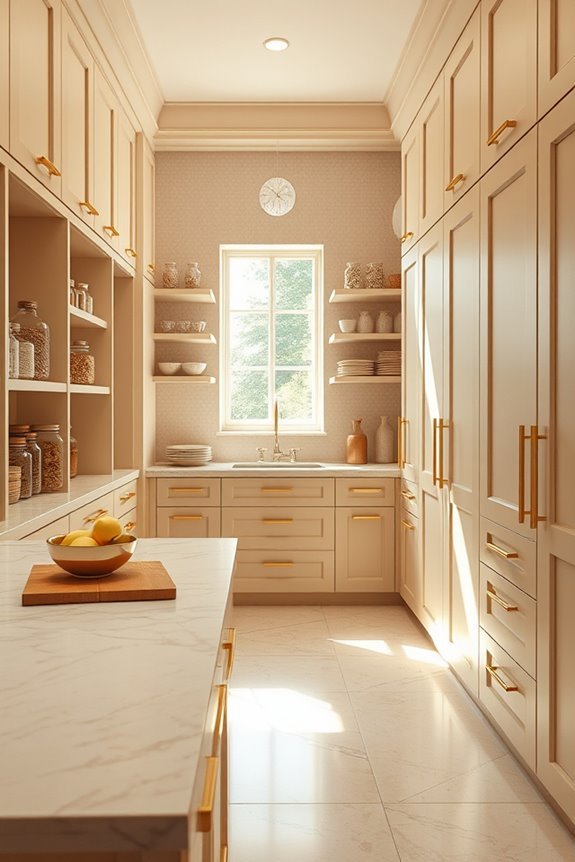 elegant beige pantry design