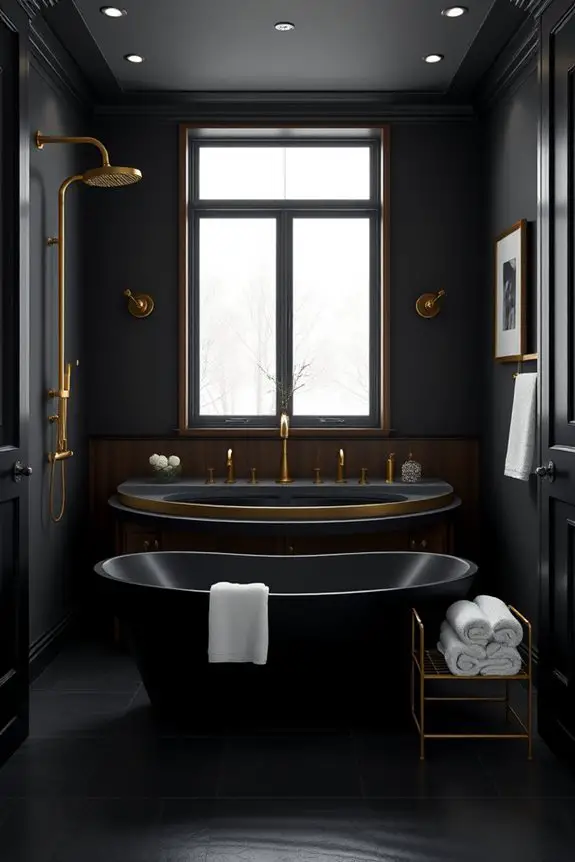elegant black and brass
