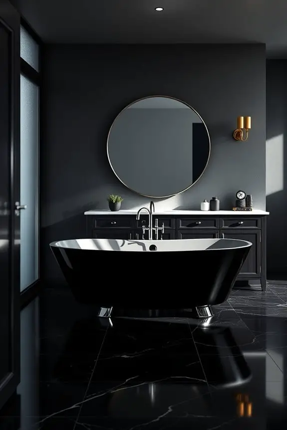 elegant black and chrome fixtures