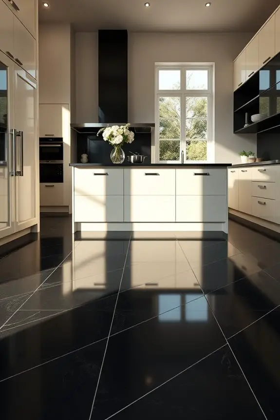 elegant black and cream tiles