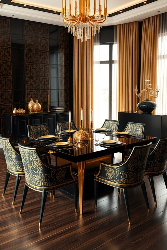 elegant black and gold